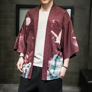 2025夏季新款风  乘风 深龙 和服开衫披风男6006K033p40图片