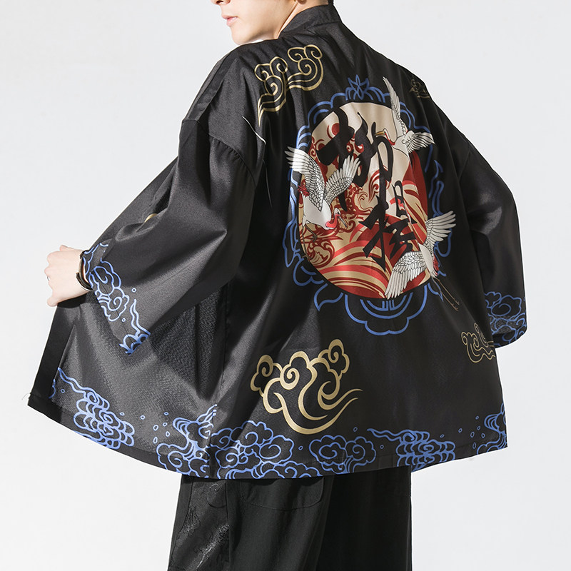 夏季新款风仙鹤柳楊汉服服开衫披风男DSA008-1K07p40,男装民族服装,电商A008-1