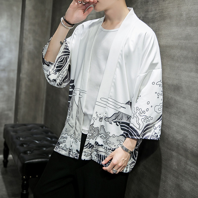 2025夏季新款风天鹅墨龙汉服开衫披风男DSA008-1K03P40,男装民族服装,电商A008-1