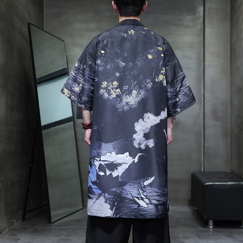 夏季新款风汉服开衫披风风衣男DSA008-1-K303p48,男装风衣,电商A008-1
