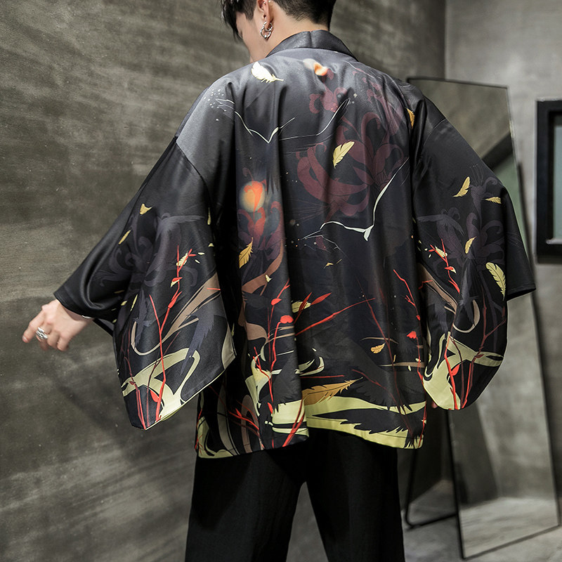 2025夏季新款风天鹅墨龙汉服开衫披风男DSA008-1K03P40,男装民族服装,电商A008-1