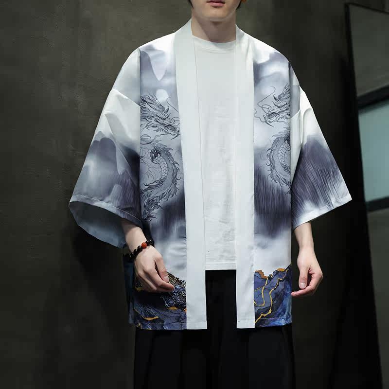 2025夏季新款风印花汉服风衣开衫披风男DSA008-1K86P40,男装风衣,电商A008-1