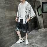 2025夏季风套装男士云霄和服大码两件套DSA008-1-K13-P70，男装休闲套装，电商A008-1