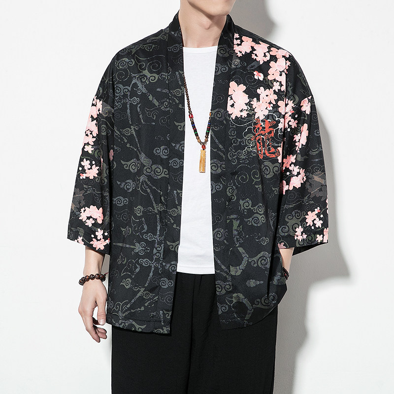 夏季新款风，龍图祥云和服开衫披风男款DSA008-1K88p40,男装卫衣,电商A008-1