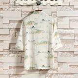 夏季新款风短袖衬衫唐装汉服风印花男A008-1-1102-P50，男装衬衫，电商A008-1