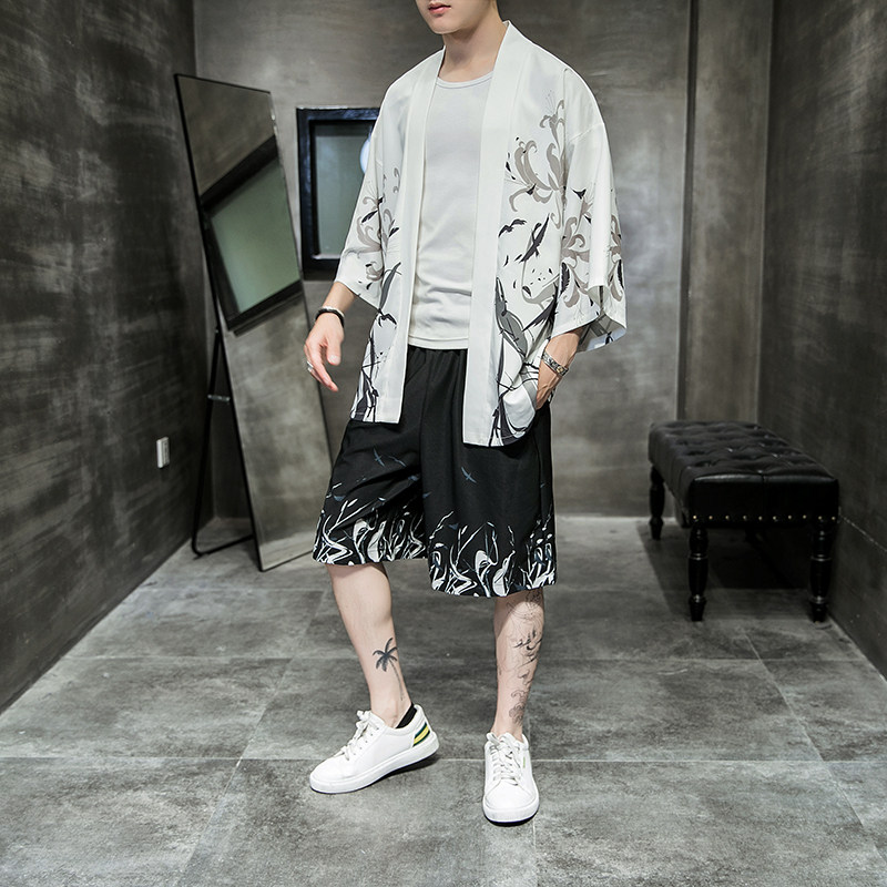夏季新款风云霄红鲤海浪和服开衫披风男DSA008-1K01p40,男装卫衣,电商A008-1