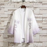 2025男士新款双龙仙鹤白防晒衣DSA008-1K032-P40，男装防晒衣，电商A008-1