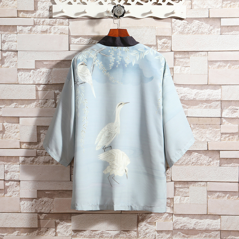 2025夏季新款风天鹅圣者汉服开衫披风男DSA008-1K036P40，男装民族服装，电商A008-1