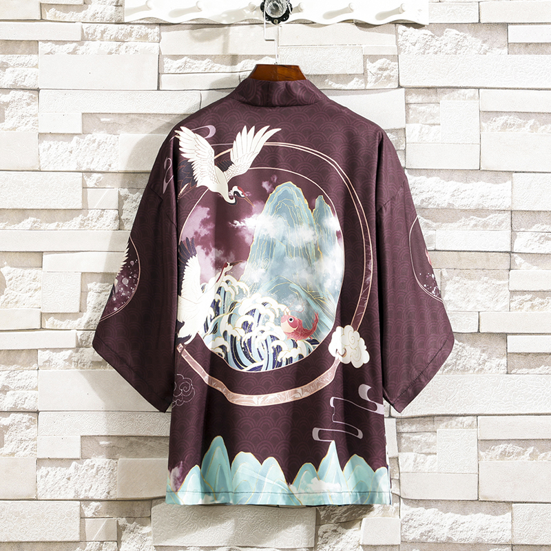 2025夏季新款风乘风深龙和服开衫披风男6006K033p40，男装卫衣，电商A008-1