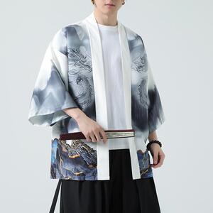 2025夏季新款风 印花汉服风衣开衫披风男DSA008-1K86 P40图片