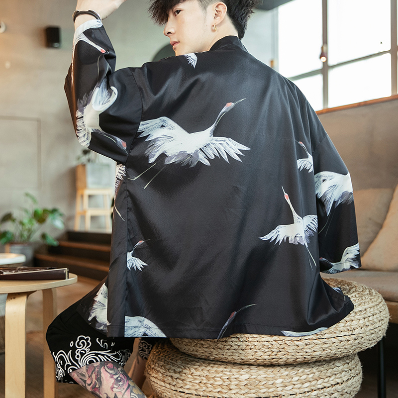 2025夏季新款风仙鹤柳楊汉服服开衫披风男DSA008-1K07p40，男装民族服装，电商A008-1