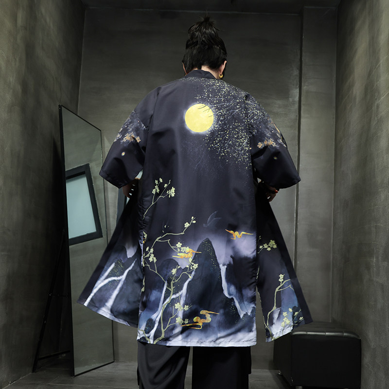 夏季新款风汉服开衫披风男DSA008-1-K301p48,男装风衣,电商A008-1