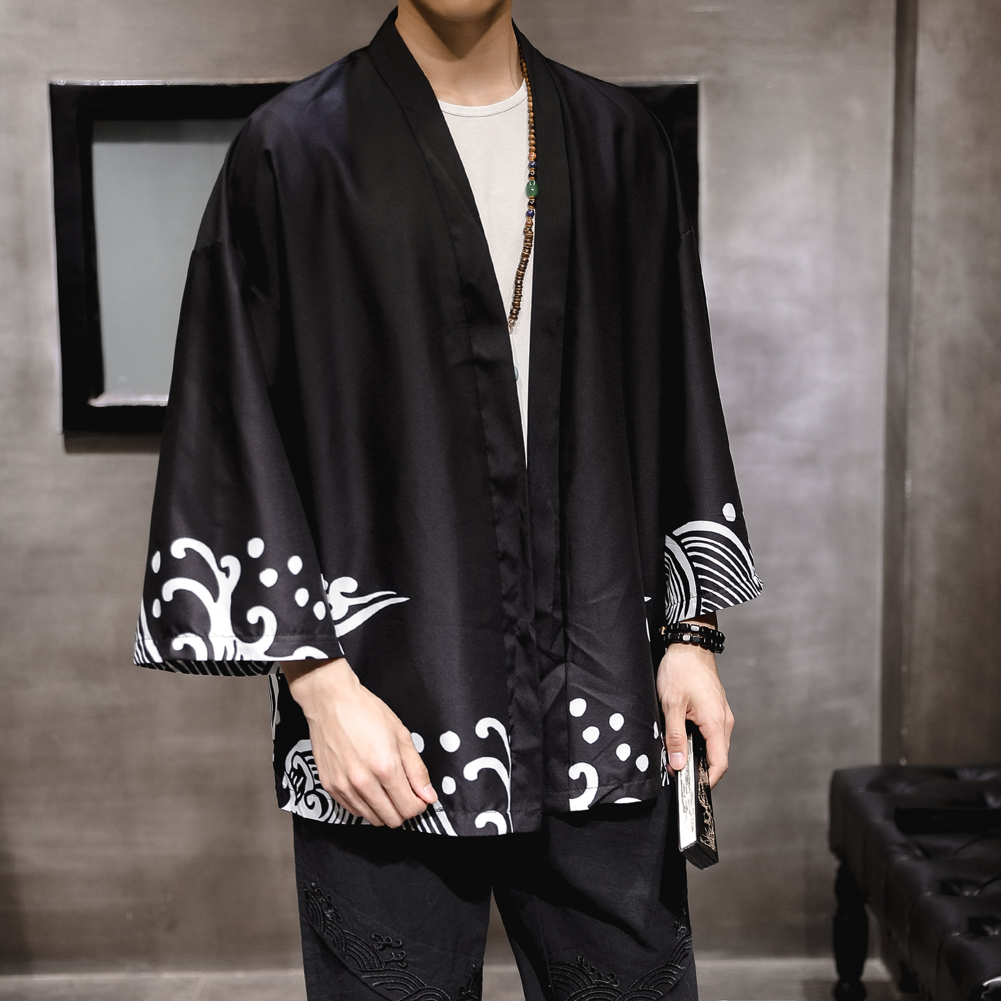 夏季新款风，龍图祥云和服开衫披风男款DSA008-1K88p40,男装卫衣,电商A008-1