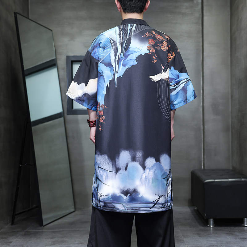 夏季新款风汉服开衫披风风衣男DSA008-1-K305p48,男装风衣,电商A008-1
