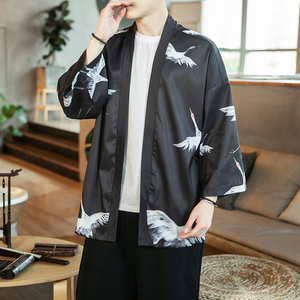 2025夏季新款风 仙鹤 柳楊 汉服服开衫披风男DSA008-1K07p40图片