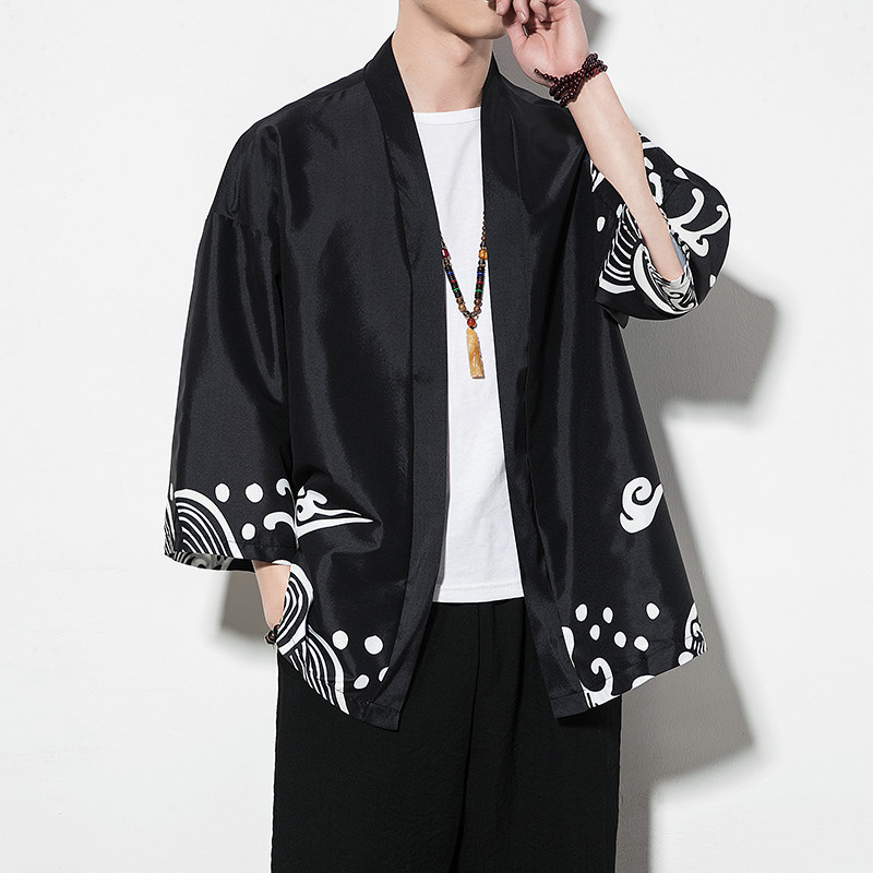 夏季新款风，龍图祥云和服开衫披风男款DSA008-1K88p40,男装卫衣,电商A008-1