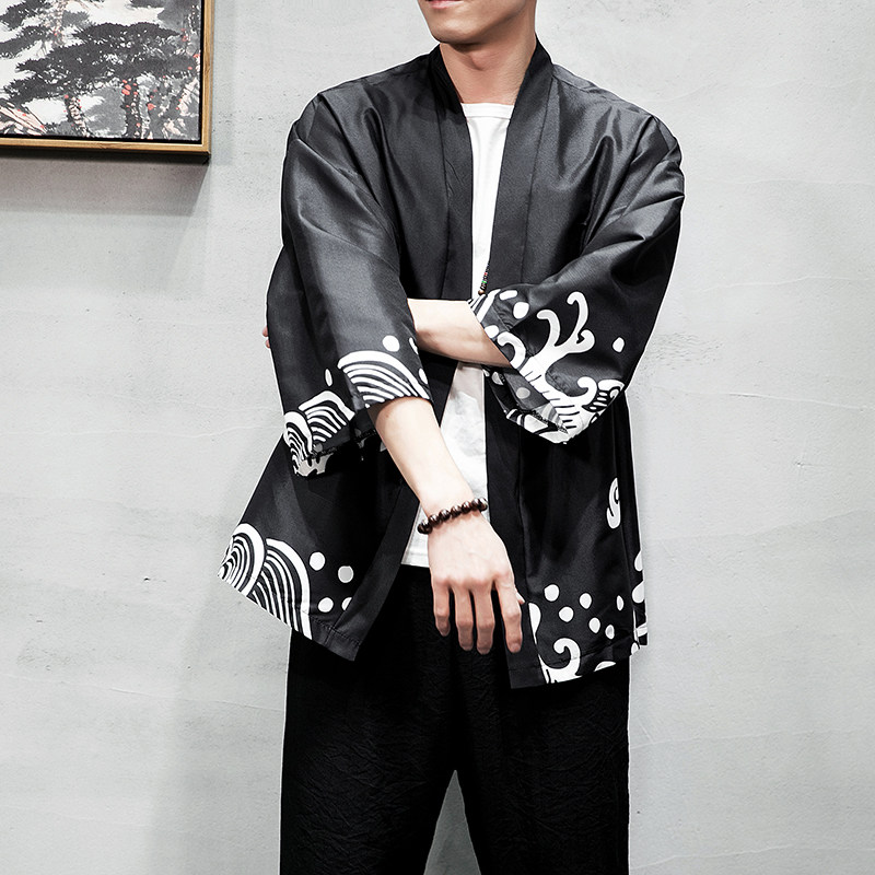 2025夏季新款风，龍图祥云和服开衫披风男款6006K88p40,男装卫衣,电商A008-1