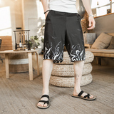 2025夏季印花新款风裤子五分裤男DSA008-1-K16-P30，男装牛仔裤，电商A008-1