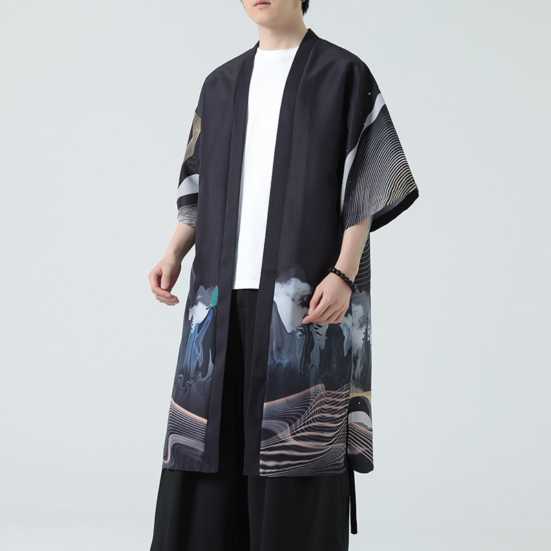 夏季新款风汉服开衫披风男DSA008-1-K302p48,男装风衣,电商A008-1