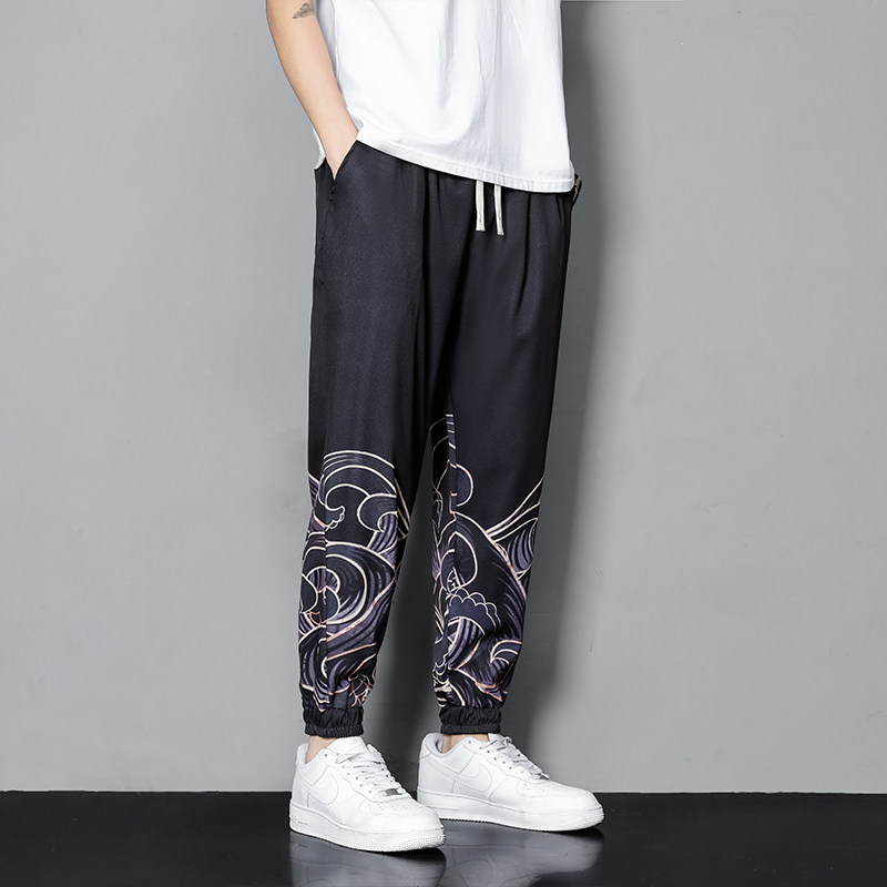 2025秋冬风男士裤子印花潮宽松裤DSA008-1-K161-P55,男装休闲裤,电商A008-1