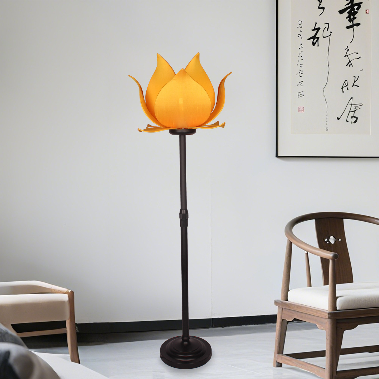 吉祥先生宋风莲花佛供落地灯图片