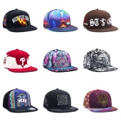 彩色涂鸦刺绣 街头潮流个性 嘻哈男女百搭防晒运动休闲平沿帽B0601