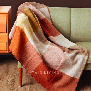 瑞典KLIPPAN棋盘格羊毛毯大气方格纹北欧风保暖客厅沙发盖毯BLOCK