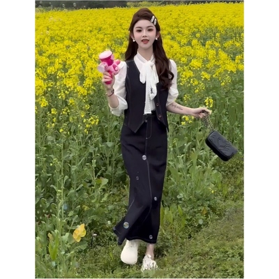 复古气质减龄套装裙女202