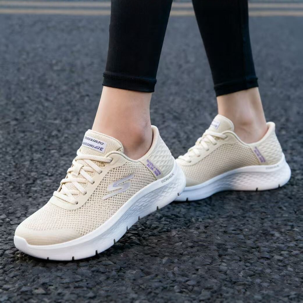 Skechers斯凯奇一脚蹬休闲舒适轻便健步鞋缓震透气闪穿女鞋124836