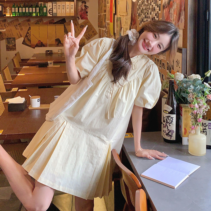 法式温柔风减龄初恋连衣裙女2025夏季新款韩版宽松显瘦茶歇短裙子,女装连衣裙,浙宝205