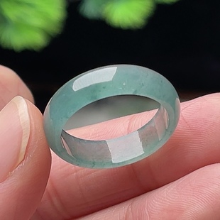 20号天然A货冰种蓝水翡翠戒指玉戒素圈男女款 对戒情侣戒玉石指环