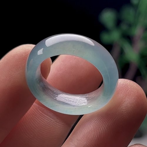 16号天然玉石翡翠戒指宽边