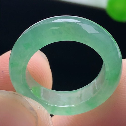 12号天然A货翡翠有绿底戒指正品缅甸料玉石戒圈男女款玉指环指圈
