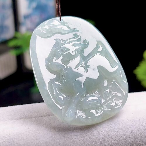 天然A货翡翠羊生肖吊坠缅甸料玉石冰润羊牌玉坠 十二生肖羊挂件
