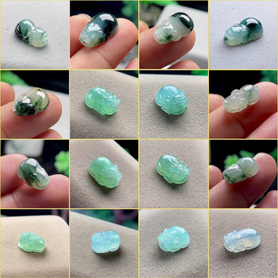 A货翡翠玉貔貅吊坠手链天然冰种迷你小貔貅手串Diy配饰 送证书正品