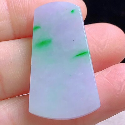 天然玉石A货翡翠平安无事玉坠缅甸料冰飘绿无事牌吊坠镶嵌精品