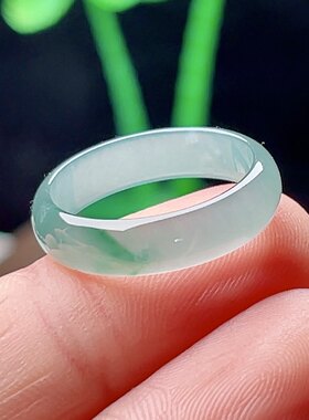 14号正品天然素圈玉指环飘一抹绿戒指精美介指男女士情侣对戒包邮