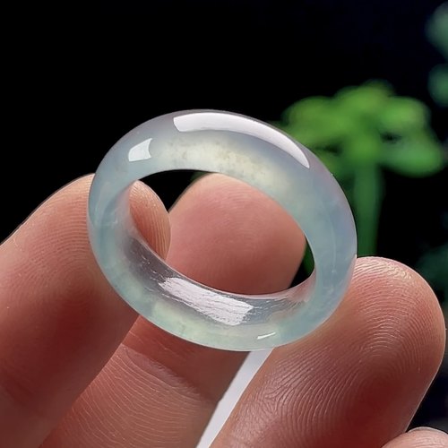 20号天然玉石翡翠戒指揭阳工保真A货冰种蓝水玉指环玉戒圈男女款
