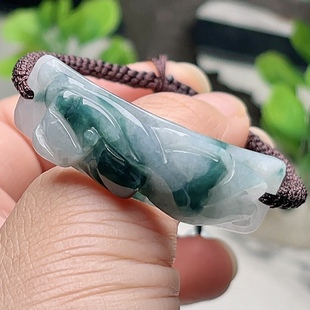 保真天然A货貔貅手链正品玉石飘花编织手串玉貔貅手饰手绳