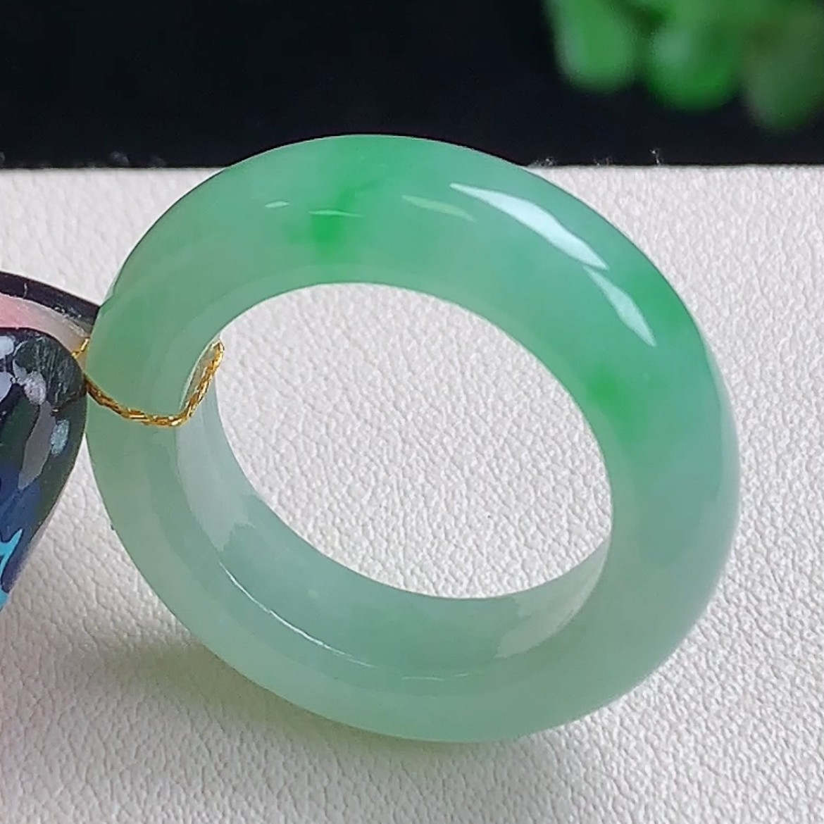 12号天然A货翡翠冰飘花戒指正品缅甸料玉石戒圈男女款玉指环指圈