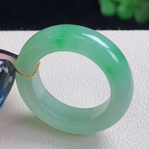 12号天然A货翡翠冰飘花戒指正品缅甸料玉石戒圈男女款玉指环指圈