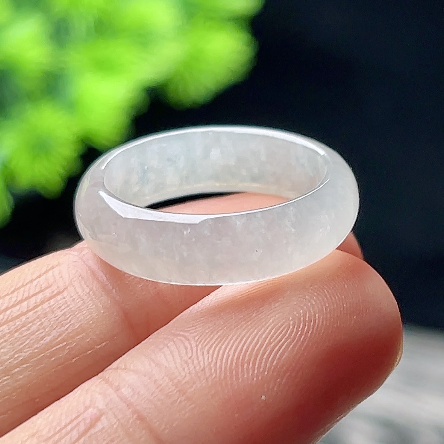 16号保真天然A货翡翠戒指缅甸料素圈指环戒圈男女款戒指精美戒指