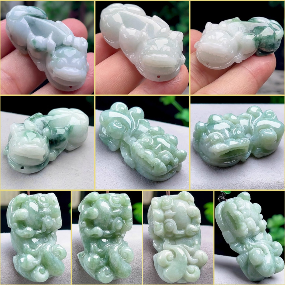 正品A货天然翡翠貔貅招财吊坠玉皮休玉坠男霸王貔貅玉石项坠证书