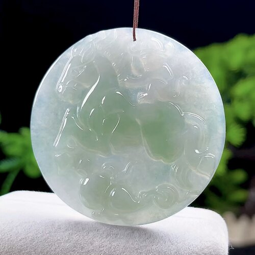天然A货翡翠十二生肖马玉坠马上封侯缅甸料玉石冰飘花马牌吊坠