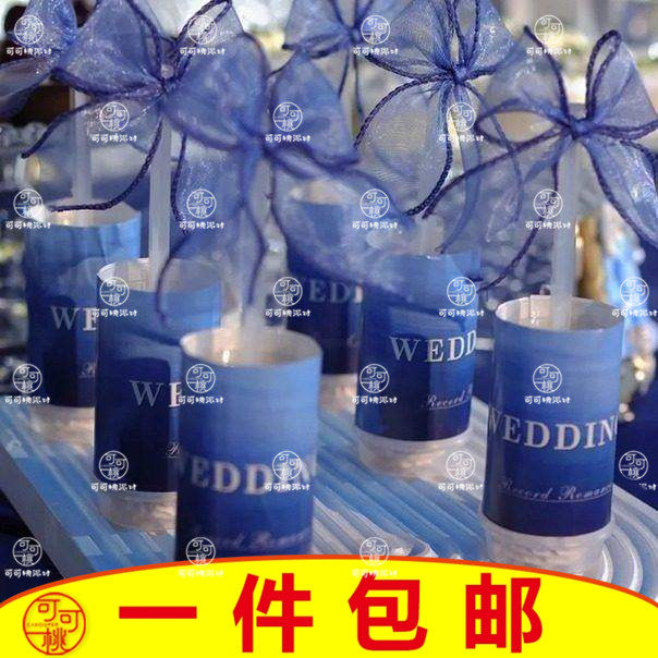 雾霾蓝推推乐贴纸婚礼深蓝色甜品台装饰品蛋糕筒鱼尾纱蝴蝶结装扮,节庆用品/礼品,甜品台装饰,淘宝优惠券,粉丝福利购,淘宝优惠卷