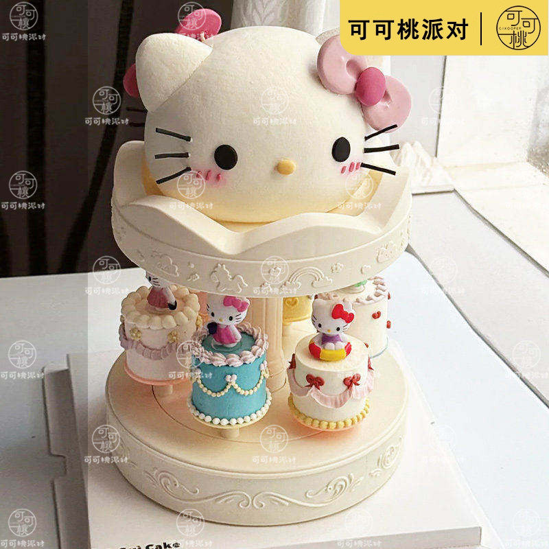 旋转蛋糕机有音乐无音乐转转机自动旋转甜品架迷你点心烘焙展示台