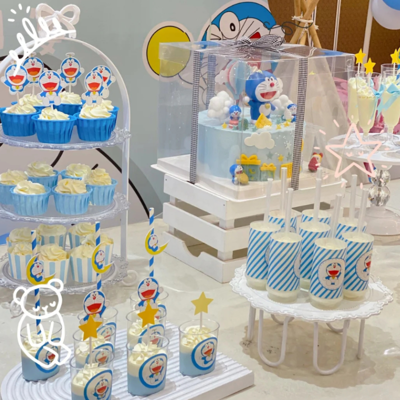 哆啦a梦生日甜品台装饰