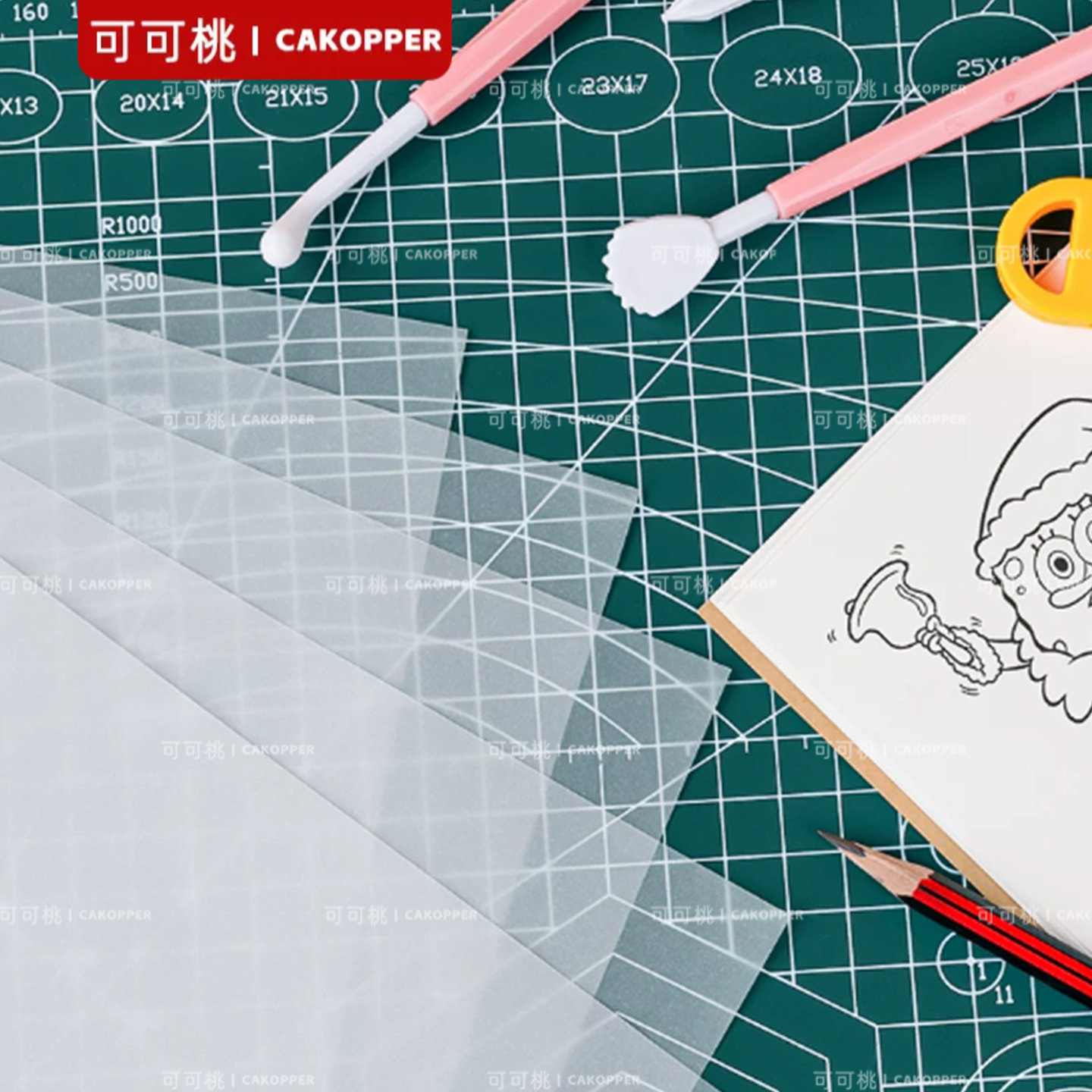 蛋糕手绘硫酸纸透明拷贝临摹纸糖霜饼干勾线绘画翻糖糖牌转印用纸