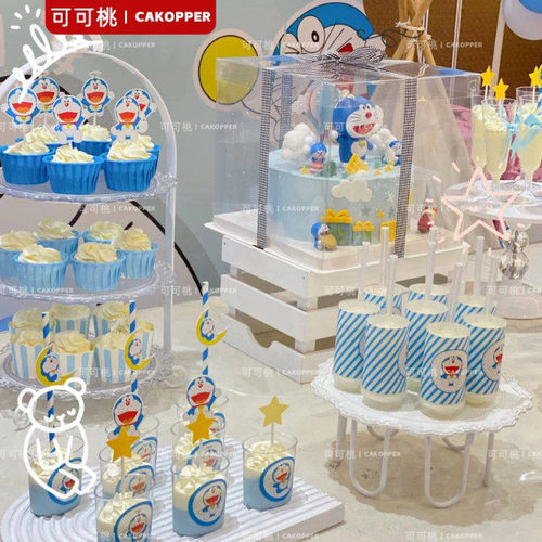 哆啦a梦生日甜品台装饰