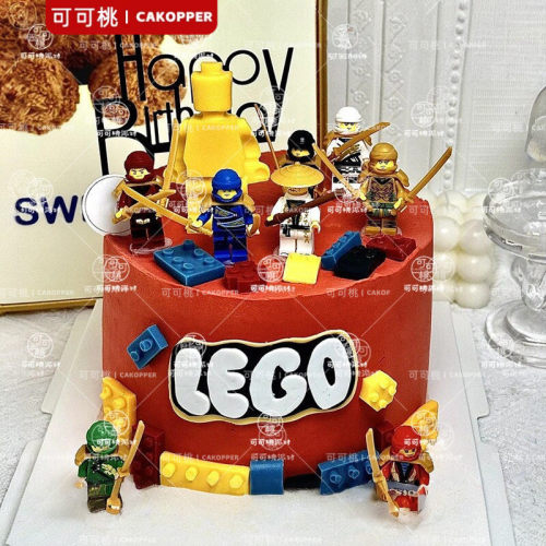 乐高蛋糕装饰男孩生日幻影忍者